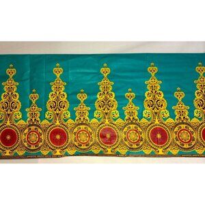 Orientar Kingtex Super Java Fabric Vibrant Teal African Caribbean W46.5"x L71"